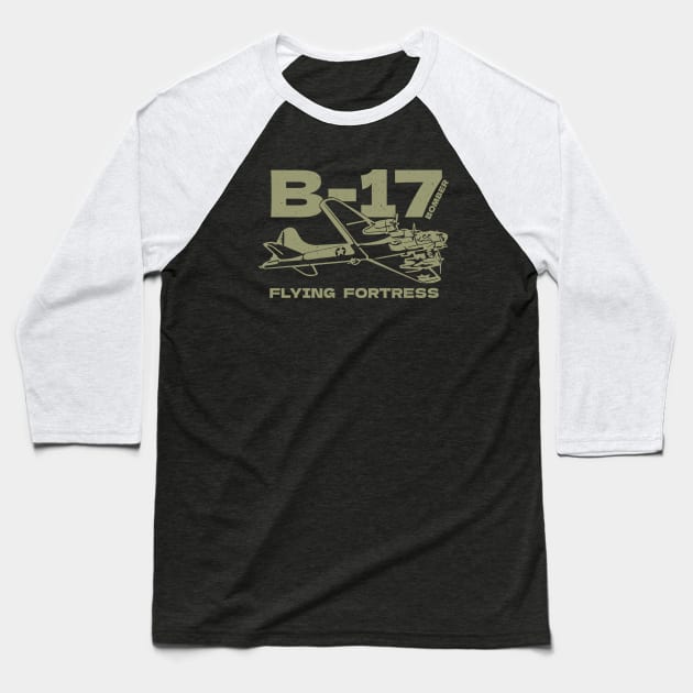 B-17 Bomber WW2 Plane Baseball T-Shirt by Distant War